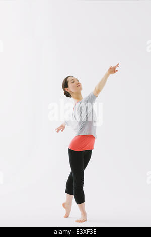Japanese woman training Stock Photo