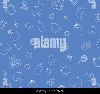 Illustration of blue baby wallpaper background Stock Vector