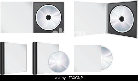 blank illustration visual of a cd in and out of box Stock Vector