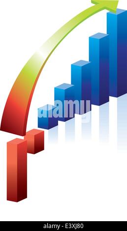 illustration of a graph of rising performance Stock Vector