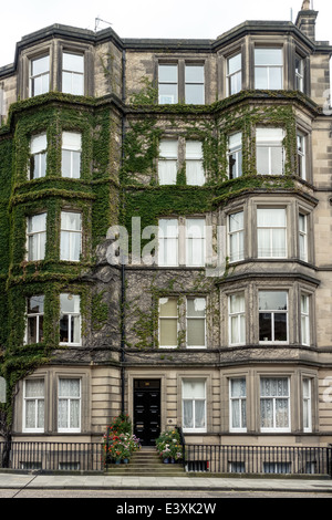 Ivy growing on the exterior of a house in Rothesay Terrace, Edinburgh New Town Stock Photo