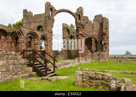 Ruins of Lindisfarne Priory Holy Island Stock Photo