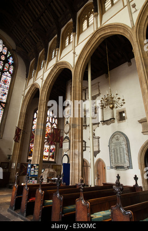 UK England, Suffolk, Bury St Edmunds, St Mary’s Church interior looking towards cenotaph Stock Photo