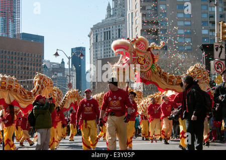 Chinese New Year New York city Chinatown. (Year of the tiger.) Stock Photo