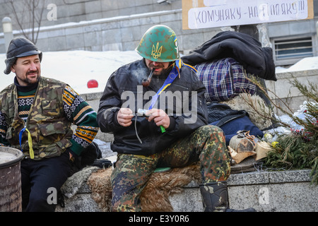 Scenes from Euromaidan in Kiev,Ukraine. Stock Photo