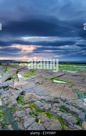 Sunset over irsh coast at Bundoran, Donegal Stock Photo