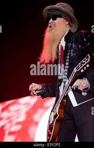 Milan Italy. 30th June 2014. The American Texas blues band ZZ TOP performs live at Ippodromo del Galoppo during the 'Milano City Sound'. Credit:  Rodolfo Sassano/Alamy Live News Stock Photo