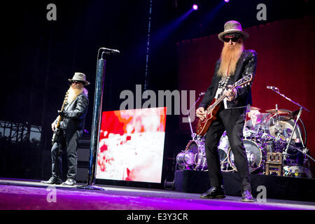 Milan Italy. 30th June 2014. The American Texas blues band ZZ TOP performs live at Ippodromo del Galoppo during the 'Milano City Sound'. Credit:  Rodolfo Sassano/Alamy Live News Stock Photo