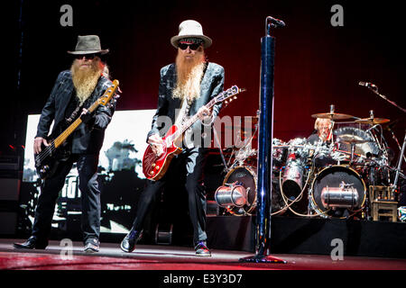 Milan Italy. 30th June 2014. The American Texas blues band ZZ TOP performs live at Ippodromo del Galoppo during the 'Milano City Sound'. Credit:  Rodolfo Sassano/Alamy Live News Stock Photo