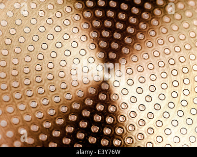 Shiny metal surface of a domestic frying pan Stock Photo