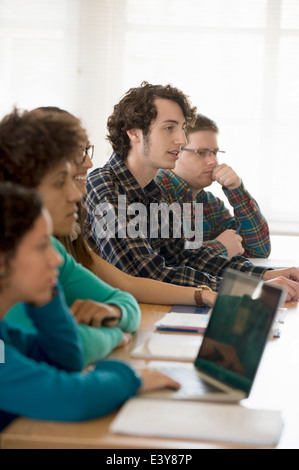 University students in classrooom Stock Photo