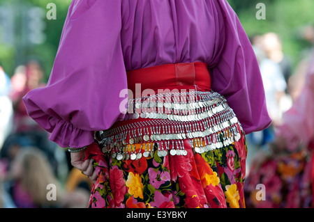 A belly dancer at the Leamington Peace Festival, Warwickshire, UK Stock Photo