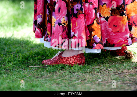 A belly dancer at the Leamington Peace Festival, Warwickshire, UK Stock Photo