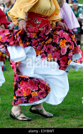 A belly dancer at the Leamington Peace Festival, Warwickshire, UK Stock Photo