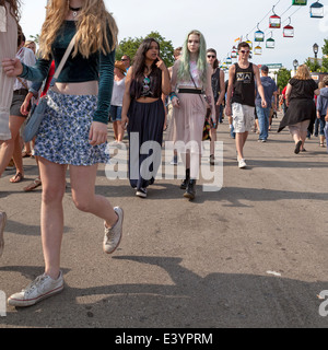 People enjoying Summerfest in Milwaukee, Wisconsin, USA. Stock Photo