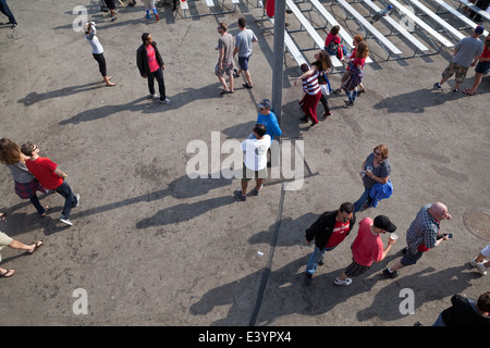 People enjoying Summerfest in Milwaukee, Wisconsin, USA. Stock Photo