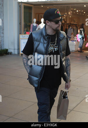 Benji Madden seen shopping at The Grove in West Hollywood  Featuring: Benji Madden Where: Los Angeles, California, United States When: 04 Dec 2013 Stock Photo