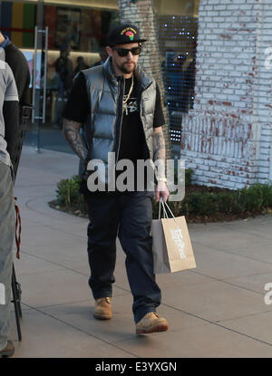 Benji Madden seen shopping at The Grove in West Hollywood  Featuring: Benji Madden Where: Los Angeles, California, United States When: 04 Dec 2013 Stock Photo