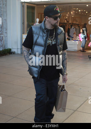 Benji Madden seen shopping at The Grove in West Hollywood  Featuring: Benji Madden Where: Los Angeles, California, United States When: 04 Dec 2013 Stock Photo