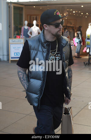 Benji Madden seen shopping at The Grove in West Hollywood  Featuring: Benji Madden Where: Los Angeles, California, United States When: 04 Dec 2013 Stock Photo