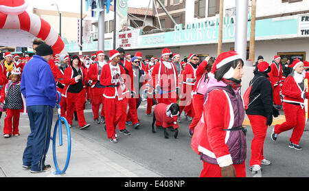 Shania Twain Serves As Grand Marshal of Opportunity Village's Las Vegas Great Santa Run  Featuring: Atmosphere Where: Las Vegas, Nevada, United States When: 07 Dec 2013 Stock Photo