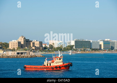 Griechenland, Dodekanes, Rhodos, Rhodos-Stadt, Blick auf das Casino und die Hotels an der Strandpromenade Stock Photo