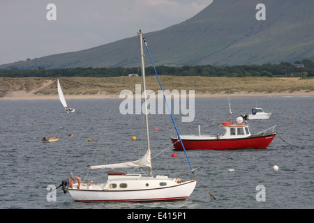 The west coast of Ireland, boats moored at Mullaghmore in County Sligo Ireland Stock Photo