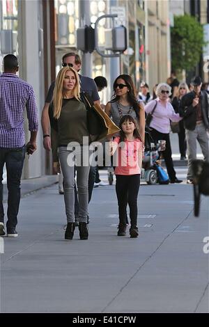 Tess Broussard and daughter walk on Rodeo Drive and shop at BeBe
