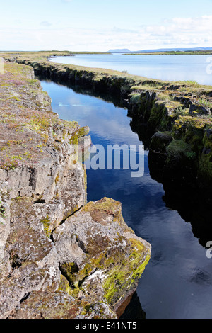 Nesgja, small fissure in the North of Iceland, Nesgja, Akureyri, North Iceland Stock Photo