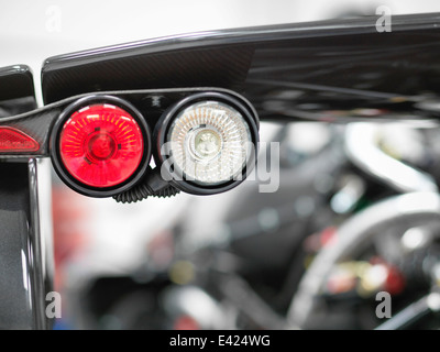 Supercar tail lights detail, close up