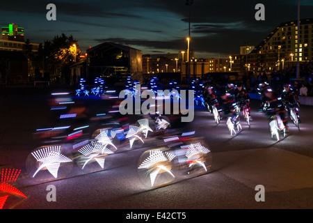 Naked bike riders taking part in the World Naked Bike Ride in London