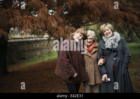 Portrait of senior woman, daughter and granddaughter Stock Photo