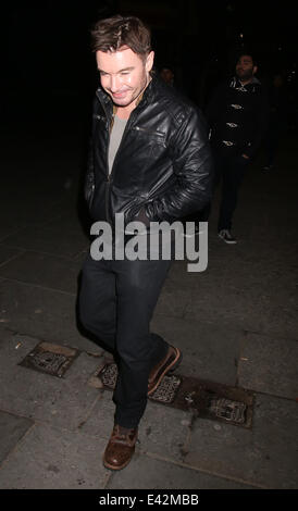 Celebrities leave London's Shepherd's Bush Empire after attending Melanie C's 'Sporty's Forty' show  Featuring: Greg Burns Where: London, United Kingdom When: 11 Jan 2014 Stock Photo