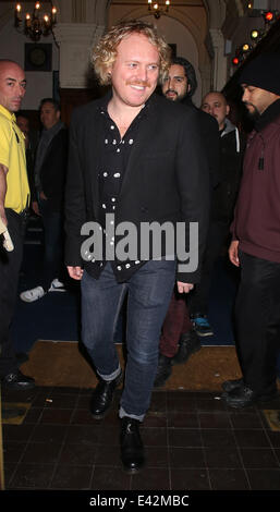 Celebrities leave London's Shepherd's Bush Empire after attending Melanie C's 'Sporty's Forty' show  Featuring: Leigh Francis Where: London, United Kingdom When: 11 Jan 2014 Stock Photo