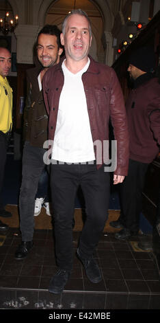 Celebrities leave London's Shepherd's Bush Empire after attending Melanie C's 'Sporty's Forty' show  Featuring: Chris Moyles Where: London, United Kingdom When: 11 Jan 2014 Stock Photo