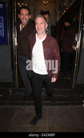 Celebrities leave London's Shepherd's Bush Empire after attending Melanie C's 'Sporty's Forty' show  Featuring: Chris Moyles Where: London, United Kingdom When: 11 Jan 2014 Stock Photo