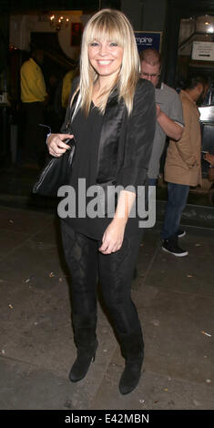 Celebrities leave London's Shepherd's Bush Empire after attending Melanie C's 'Sporty's Forty' show  Featuring: Kate Thornton Where: London, United Kingdom When: 11 Jan 2014 Stock Photo