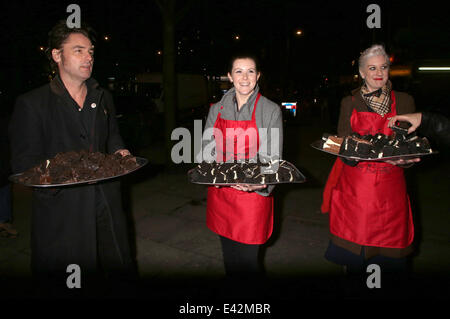 Celebrities leave London's Shepherd's Bush Empire after attending Melanie C's 'Sporty's Forty' show  Featuring: Atmosphere Where: London, United Kingdom When: 11 Jan 2014 Stock Photo