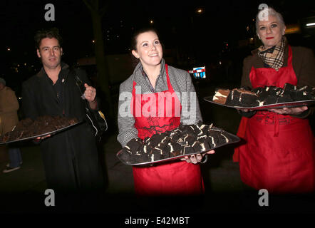 Celebrities leave London's Shepherd's Bush Empire after attending Melanie C's 'Sporty's Forty' show  Featuring: Atmosphere Where: London, United Kingdom When: 11 Jan 2014 Stock Photo