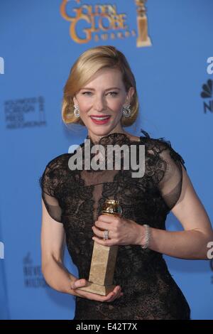 71st Annual Golden Globes - Press Room  Featuring: Cate Blanchett Where: Los Angeles, United Kingdom When: 12 Jan 2014 Stock Photo