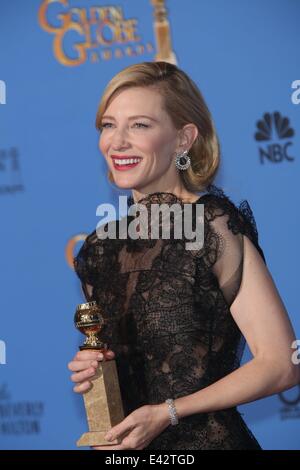 71st Annual Golden Globes - Press Room  Featuring: Cate Blanchett Where: Los Angeles, United Kingdom When: 12 Jan 2014 Stock Photo