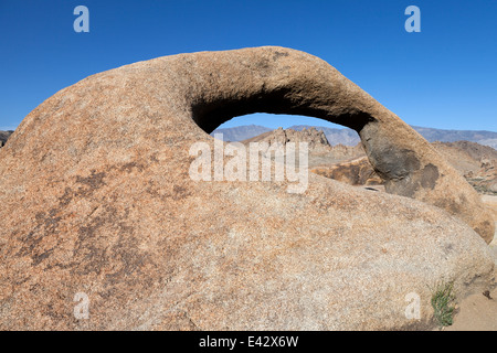 Mobius Arch in California's Alabama Hills State Recreation Area at night. Stock Photo