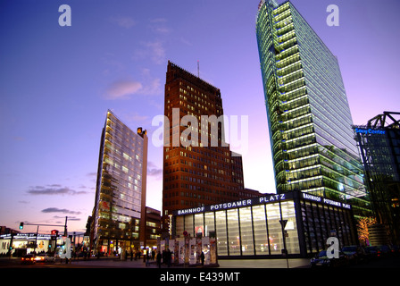 Station 'Potsdamer Platz'  and Skyscrapers in Berlin Stock Photo