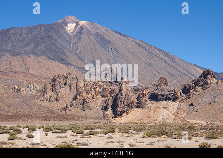 Roques de Garcia and mount Teide in Tenerife, Canary Islands, Spain. Stock Photo