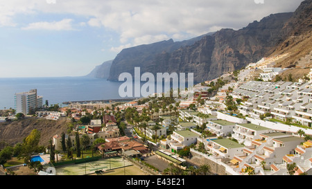 Town and cliffs of Los Gigantes, Tenerife, Canary Islands. Stock Photo