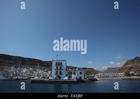 General view of a harbour in Puerto de Mogan, Gran Canaria, Spain Stock Photo