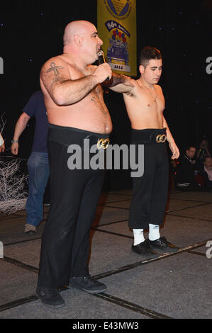 'Mad Hatter's Tea Party'London taxi drivers fund for underprivileged children at Grosvenor House Hotel Park Lane, London  Featuring: Stavros Flatley Where: London, United Kingdom When: 19 Jan 2014 Stock Photo