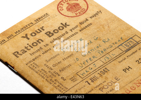 United Kingdom second world war ration book Stock Photo