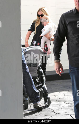 Petra Ecclestone out and about pushing baby daughter Lavinia in her stroller in Beverly Hills  Featuring: Petra Ecclestone Where: Los Angeles, California, United States When: 23 Jan 2014 Stock Photo