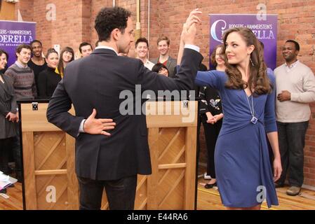 Santino Fontana and Laura Osnes Press day for Rodgers and Hammerstein's Cinderella  held at Gibney Dance Center.  Featuring: Santino Fontana and Laura Osnes Press day for Rodgers and Hammerstein's Cinderella  held at Gibney Dance Center. Where: New York C Stock Photo